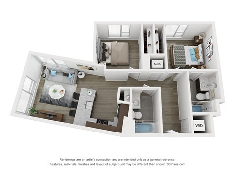 B1 Floor Plan at South Falls Tower, Richmond, VA, 23224